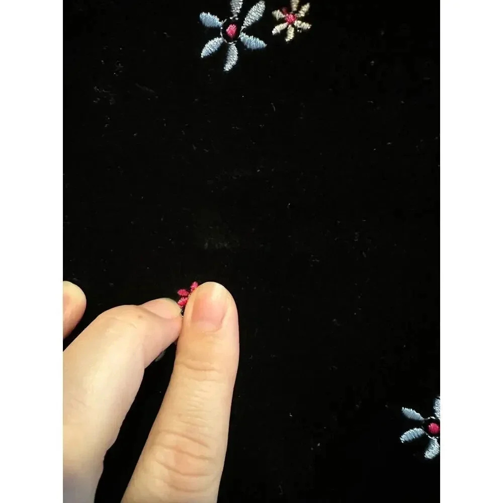 Hanna Andersson Velvet Skirt w/Embroidered Flowers - Picture 3 of 5